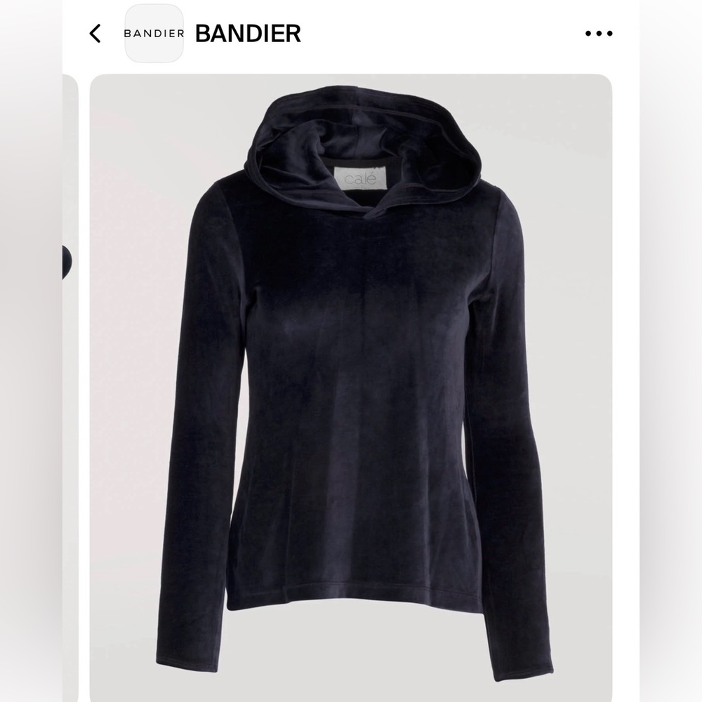 Bandier Angelique Velour Hoodie by Cale. Soft Velour Pullover. Women’s XL.